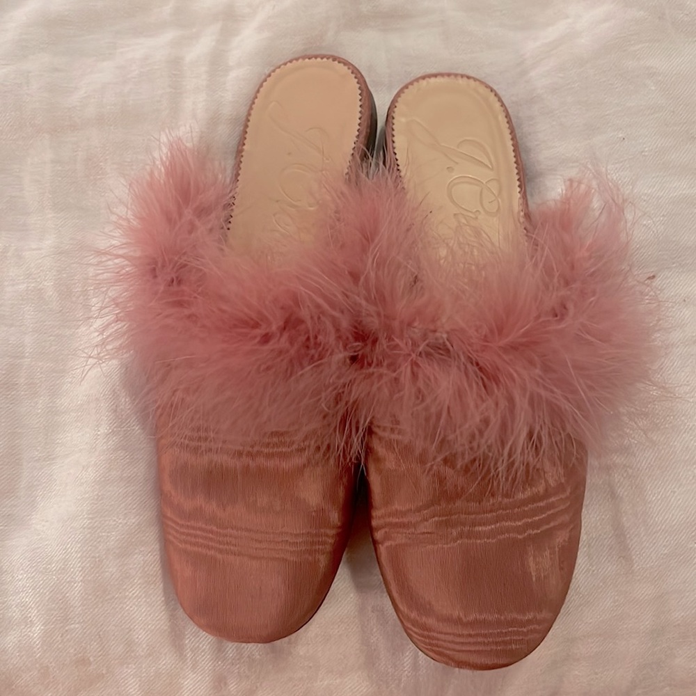 Mauve Pink Fluffy Fur Slippers